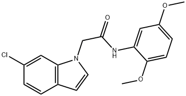 2-(6-chloro-1H-indol-1-yl)-N-(2,5-dimethoxyphenyl)acetamide 结构式