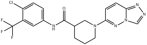 N-[4-chloro-3-(trifluoromethyl)phenyl]-1-([1,2,4]triazolo[4,3-b]pyridazin-6-yl)piperidine-3-carboxamide Struktur