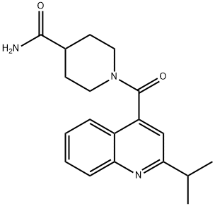 1-{[2-(propan-2-yl)quinolin-4-yl]carbonyl}piperidine-4-carboxamide 化学構造式