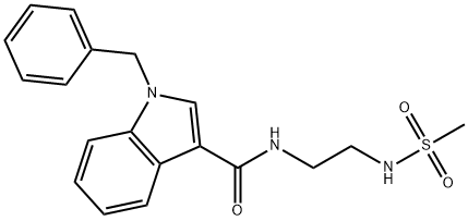 1-benzyl-N-{2-[(methylsulfonyl)amino]ethyl}-1H-indole-3-carboxamide Struktur
