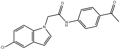 N-(4-acetylphenyl)-2-(5-chloro-1H-indol-1-yl)acetamide 化学構造式