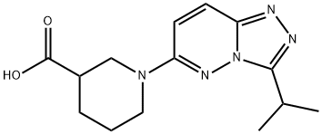 1-(3-Isopropyl-[1,2,4]triazolo[4,3-b]pyridazin-6-yl)-piperidine-3-carboxylic acid Struktur
