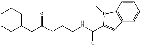 N-{2-[(cyclohexylacetyl)amino]ethyl}-1-methyl-1H-indole-2-carboxamide 化学構造式