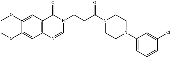 3-{3-[4-(3-chlorophenyl)piperazin-1-yl]-3-oxopropyl}-6,7-dimethoxyquinazolin-4(3H)-one Struktur