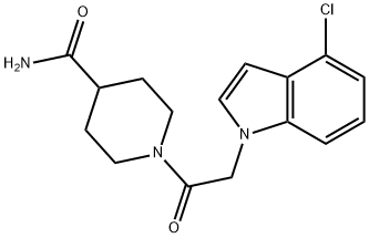 1-[(4-chloro-1H-indol-1-yl)acetyl]piperidine-4-carboxamide 结构式