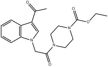 ethyl 4-[(3-acetyl-1H-indol-1-yl)acetyl]piperazine-1-carboxylate 化学構造式