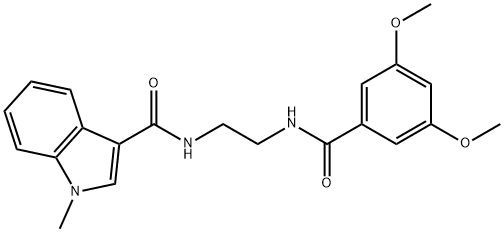 N-(2-{[(3,5-dimethoxyphenyl)carbonyl]amino}ethyl)-1-methyl-1H-indole-3-carboxamide Struktur