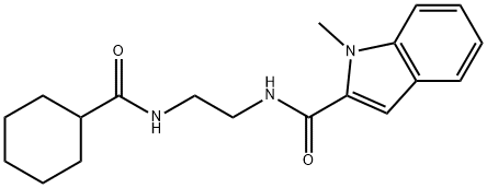 N-{2-[(cyclohexylcarbonyl)amino]ethyl}-1-methyl-1H-indole-2-carboxamide Struktur