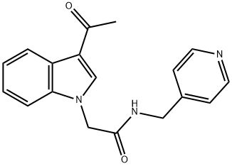 2-(3-acetyl-1H-indol-1-yl)-N-(pyridin-4-ylmethyl)acetamide Struktur