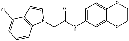 2-(4-chloro-1H-indol-1-yl)-N-(2,3-dihydro-1,4-benzodioxin-6-yl)acetamide Struktur