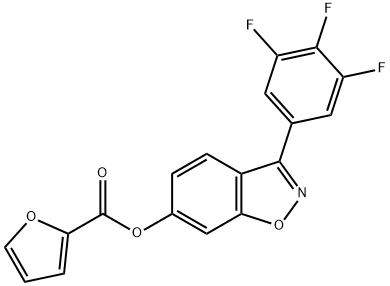 3-(3,4,5-trifluorophenyl)-1,2-benzoxazol-6-yl furan-2-carboxylate Struktur