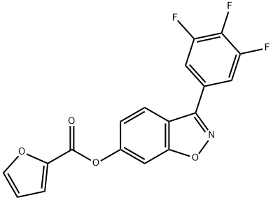 3-(3,4,5-trifluorophenyl)-1,2-benzoxazol-6-yl furan-2-carboxylate 结构式