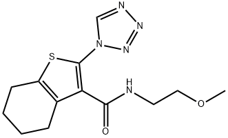 N-(2-methoxyethyl)-2-(1H-tetrazol-1-yl)-4,5,6,7-tetrahydro-1-benzothiophene-3-carboxamide Struktur