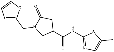 1-(furan-2-ylmethyl)-N-(5-methyl-1,3-thiazol-2-yl)-5-oxopyrrolidine-3-carboxamide Struktur