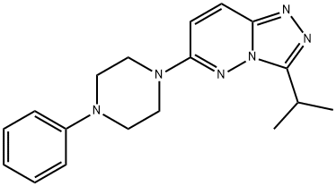 6-(4-phenylpiperazin-1-yl)-3-(propan-2-yl)[1,2,4]triazolo[4,3-b]pyridazine Struktur