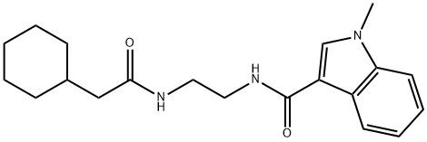 N-{2-[(cyclohexylacetyl)amino]ethyl}-1-methyl-1H-indole-3-carboxamide Struktur