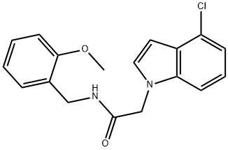 2-(4-chloro-1H-indol-1-yl)-N-(2-methoxybenzyl)acetamide 结构式
