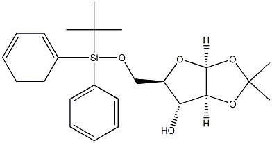 (3aS,5R,6R,6aS)-5-(((tert-butyldiphenylsilyl)oxy)methyl)-2,2-dimethyltetrahydrofuro[2,3-d][1,3]dioxol-6-ol 化学構造式