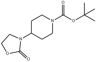 1-Piperidinecarboxylic acid, 4-(2-oxo-3-oxazolidinyl)-, 1,1-dimethylethyl ester Struktur