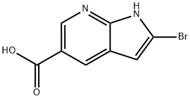 2-bromo-1H-pyrrolo[2,3-b]pyridine-5-carboxylic acid 结构式