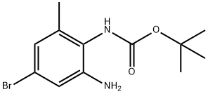 (2-Amino-4-bromo-6-methyl-phenyl)-carbamic acid tert-butyl ester 化学構造式