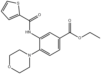 ethyl 4-(morpholin-4-yl)-3-[(thiophen-2-ylcarbonyl)amino]benzoate 化学構造式