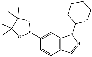1-(tetrahydro-2H-pyran)-1H-indazol-6-boronic acid pinacol ester Structure