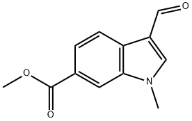 3-甲酰基-1-甲基-1H-吲哚-6-羧酸甲酯 结构式