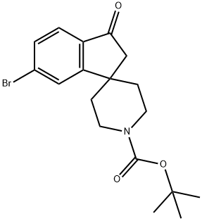 tert-Butyl6-bromo-3-oxo-2,3-dihydrospiro[indene-1,4'-piperidine]-1'-carboxylate 化学構造式