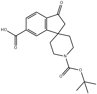 1'-(Tert-Butoxycarbonyl)-3-Oxo-2,3-Dihydrospiro[Indene-1,4'-Piperidine]-6-Carboxylic Acid Structure