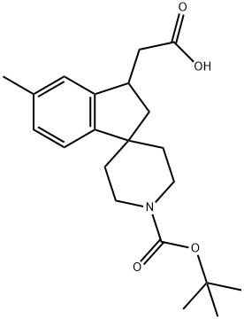 2-(1'-(Tert-Butoxycarbonyl)-5-Methyl-2,3-Dihydrospiro[Indene-1,4'-Piperidine]-3-Yl)Acetic Acid Struktur