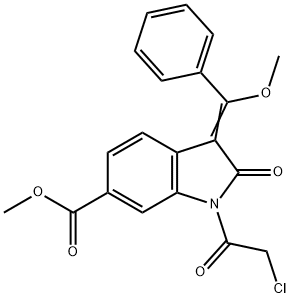 (Z)-methyl 1-(2-chloroacetyl)-3-(methoxy(phenyl)methylene)-2-oxoindoline-6-carboxylate Structure