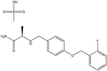 (R)-2-[4-(2-fluorobenzyloxy)benzylamino]propanamide methanesulfonate 化学構造式