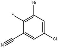 3-bromo-5-chloro-2-fluoroBenzonitrile 化学構造式