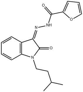 N'-(1-isopentyl-2-oxo-1,2-dihydro-3H-indol-3-ylidene)-2-furohydrazide Struktur