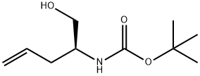 TERT-ブチル(S)-(1-ヒドロキシペント-4-エン-2-イル)カルバミン酸 化学構造式
