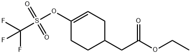 ethyl 2-(4-(trifluoromethylsulfonyloxy)cyclohex-3-enyl)acetate 化学構造式