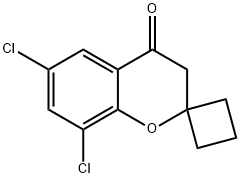 Spiro[2H-1-benzopyran-2,1'-cyclobutan]-4(3H)-one, 6,8-dichloro- Structure