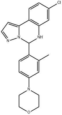 4-(4-(8-chloro-5,6-dihydropyrazolo[1,5-c]quinazolin-5-yl)-3-methylphenyl)morpholine Structure