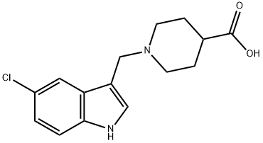 1-[(5-chloro-1H-indol-3-yl)methyl]piperidine-4-carboxylic acid Struktur