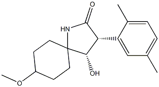 cis-3-(2,5-Dimethylphenyl)-4-hydroxy-8-methoxy-1-azaspiro[4.5]decan-2-one Structure