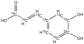 3,4-二羟基肉桂酸-13C9, 1173097-51-2, 结构式