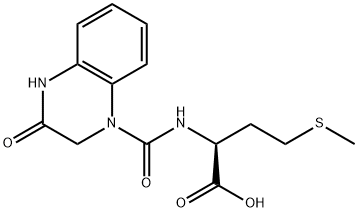 (2S)-4-methylsulfanyl-2-[(3-oxo-2,4-dihydroquinoxaline-1-carbonyl)amino]butanoic acid Struktur