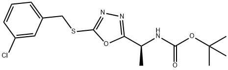 (S)-tert-butyl (1-(5-((3-chlorobenzyl)thio)-1,3,4-oxadiazol-2-yl)ethyl)carbamate Structure