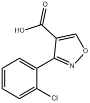 3-(2-chlorophenyl)-4-Isoxazolecarboxylic acid 化学構造式