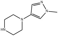 1-(1-methyl-1H-pyrazol-4-yl)piperazine 化学構造式