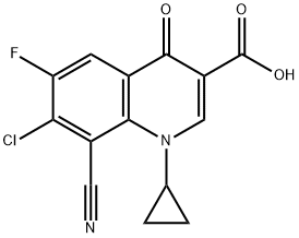 3-Quinolinecarboxylic acid,7-chloro-8-cyano-1-cyclopropyl-6-fluoro-1,4-dihydro-4-oxo- Structure