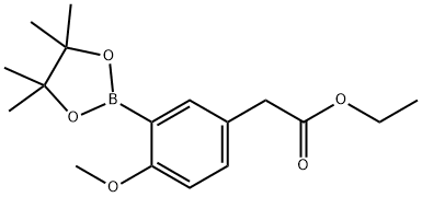 2-(4-甲氧基-3-(4,4,5,5-四甲基-1,3,2-二氧杂硼烷-2-基)苯基)乙酸乙酯, 1175525-91-3, 结构式