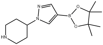 4-(4-(4,4,5,5-四甲基-1,3,2-二氧杂硼环戊烷-2-基)-1H-吡唑-1-基)哌啶,1175708-03-8,结构式