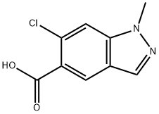 6-chloro-1-methyl-1H-Indazole-5-carboxylic acid,1176671-62-7,结构式